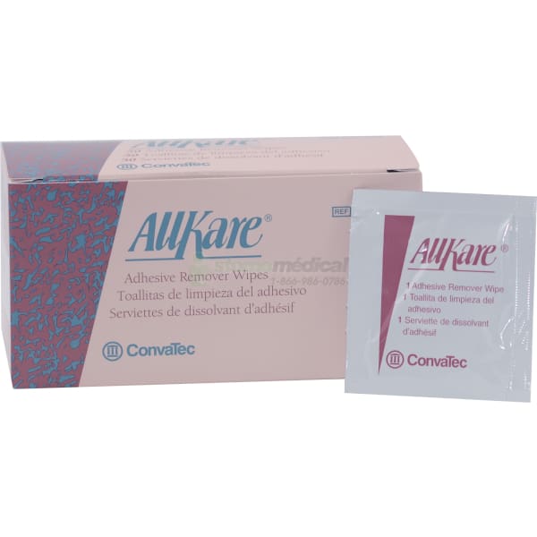 Serviette de dissolvant pour adhésif Allkare (Boite de 50) Lingettes dissolvantes Convatec